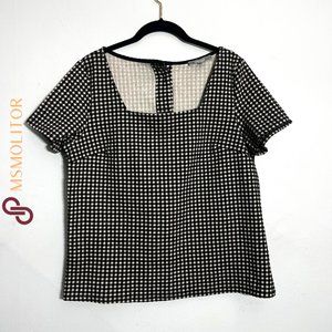 Women's Anthropologie Blue Tassel Medium summer shirt, buttoned back, checkered